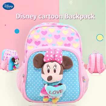 

Disney 3D Doll Kids Backpack Minnie Minnie Plush Backpack Kids Lovely Schoolbag Toy Backpack Kindergarten Kids Bag For Girls