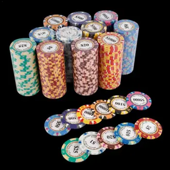 

25Pcs/Lot Poker Chips Set Professional Casino Pokerstars Ceramic Texas EPT Poker Chips European Poker Tour Round Casino Coins 4