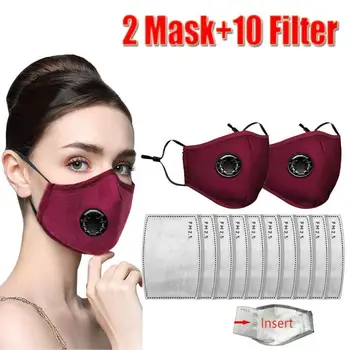 

Reusable Face Mask PM2.5 Activated Carbon Filter for Breathing Insert Protective Anti Pollution Washable Cotton Masks for Adults