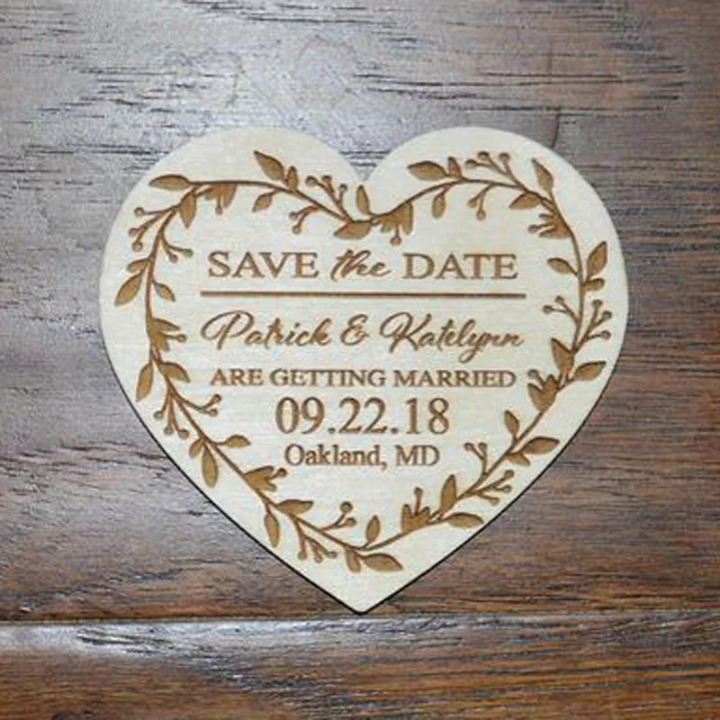  Rustic wedding Save the Date Magnets Personalised Wood Save the Date Wedding Invitation Custom Wedd - 4000035642887