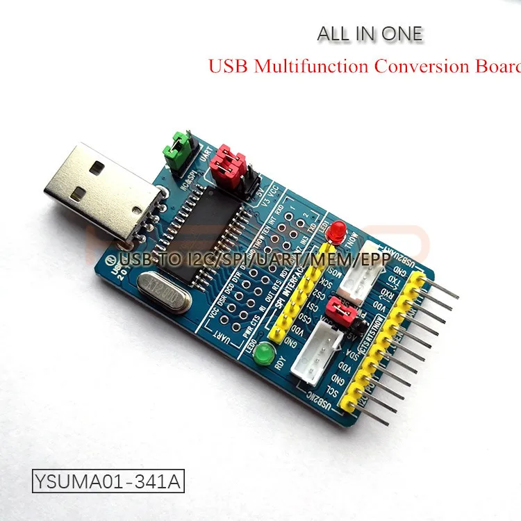 Package 1 USB к iec/IIC/SPI/UART/ttl/ISP модуль адаптера EPP/MEM параллельный порт конвертер для серийная кисть отладки - Цвет: Package 1