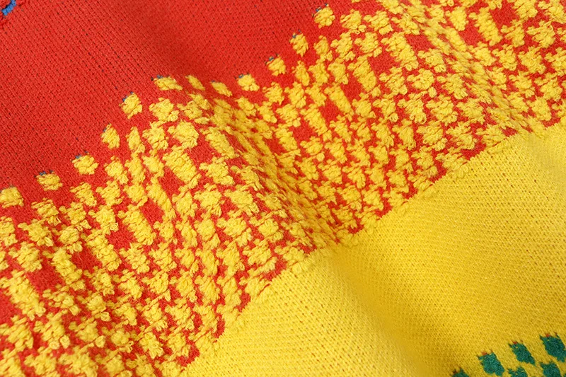 H. SA pull femme nouveaute, Женский Теплый Радужный свитер и пуловеры, цветная полосатая вязаная одежда, длинные свободные свитера