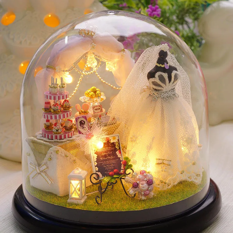 

B022 Love Is Eternal Creative DIY Cabin Architecture Model Assembled Mini Miniature Scene cute room New Products