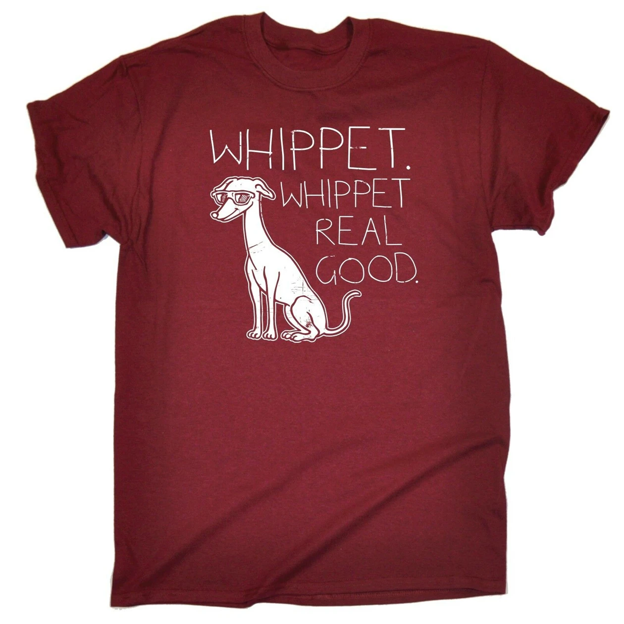 Whippet Real Good Tops Tee Футболка с собачкой 80S вечерние Techno Electronic подарок на день рождения
