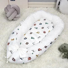 2 шт./компл. туристическая кроватка кровать для младенца вельветовые Портативный кроватки теплая дутая куртка спальную корзинку бамперов матрас с без защитного зажима для крепления съемный BTN004