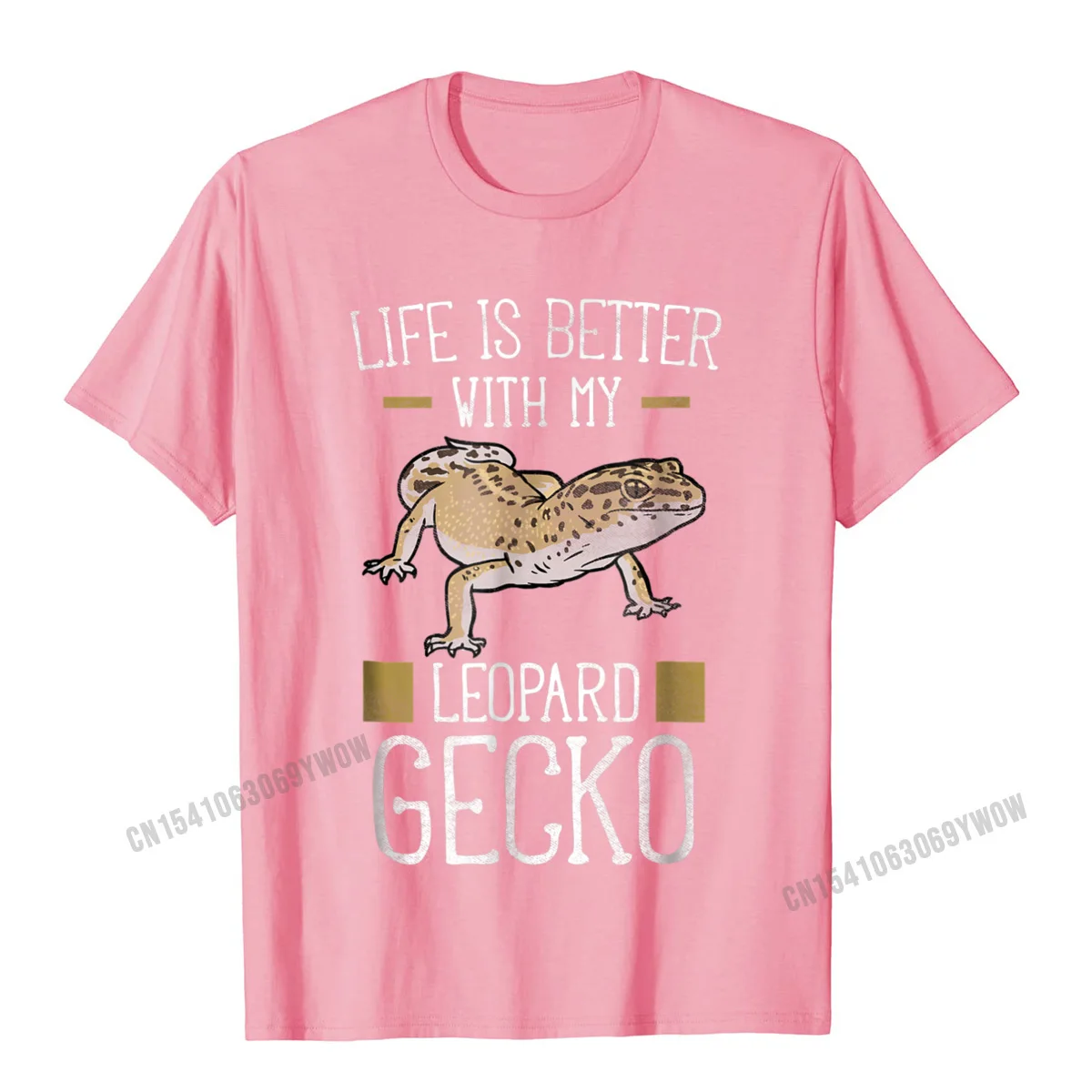 Normal T Shirt Short Sleeve Normal New Design Man Labor Day Tops Tees Normal Tops Shirts Crewneck Cotton Top Quality Life Is Better With My Leopard Gecko Shirt - Reptile Shirts__995 pink