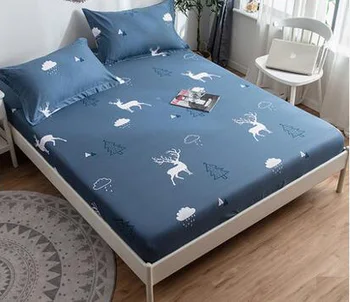 

1pc Printed Mattress Cover Fitted Sheet Bed Sheet Soft Bed Cover 150x200 180x200 100% Cotton