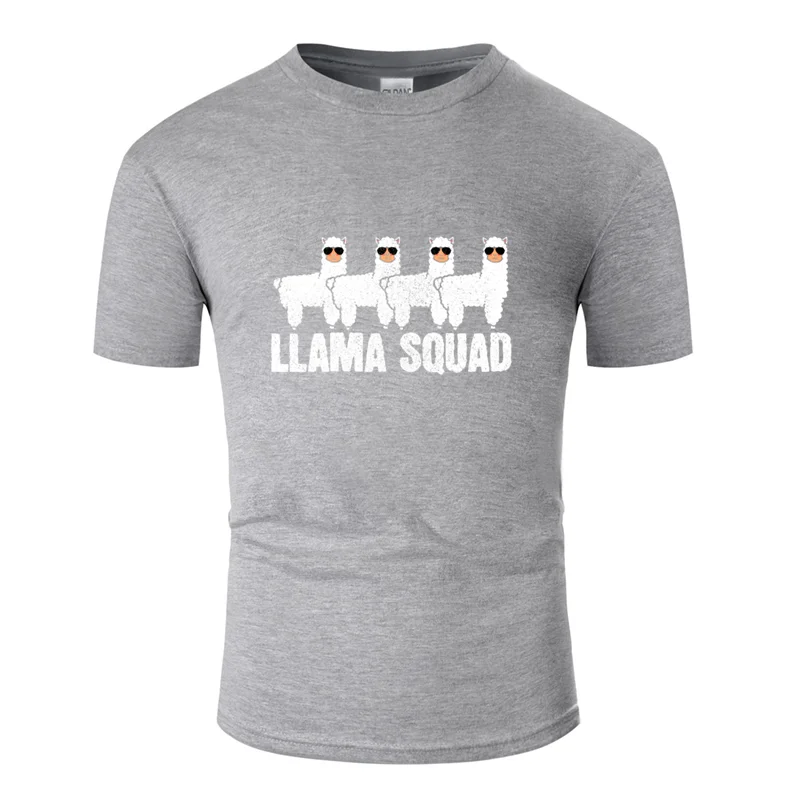 Вязаная Humor Llama Футболка мужская армейская зеленая размера плюс 3xl 4xl 5xl Мужская футболка для отдыха хлопок против морщин хип-хоп - Цвет: Men-Gray