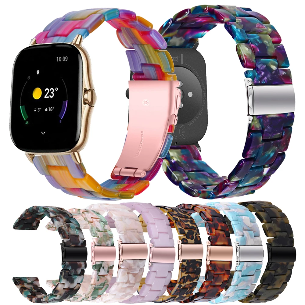 

20MM Resin Straps For Xiaomi Huami Amazfit GTS 2 Mini/GTS 2E/Bip/Bip S Lite U Pro Pop GTR 42MM Smart Watch Band Correa Wristband