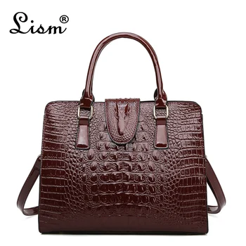 

Women's bag luxury high quality classic crocodile pattern handbag brand designer large capacity OL shoulder Messenger bag