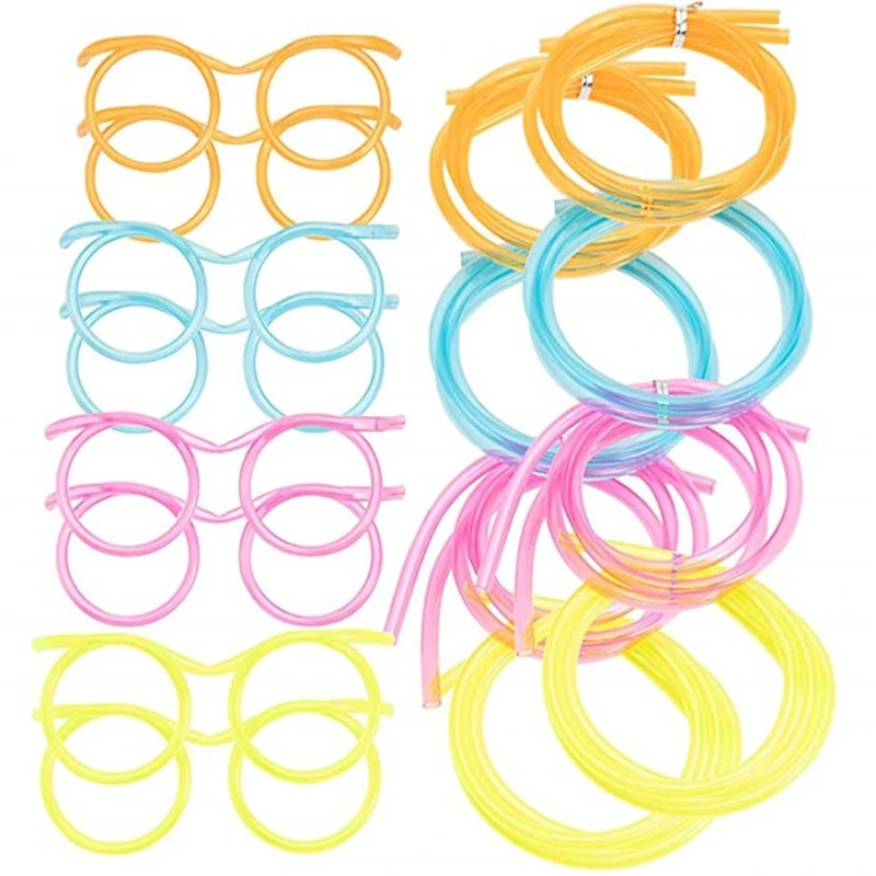 New Soft Plastic Fun Straw Glasses Flexible Drinking Straws Tube Tools Kids Party Supplies Bar Accessories | Дом и сад