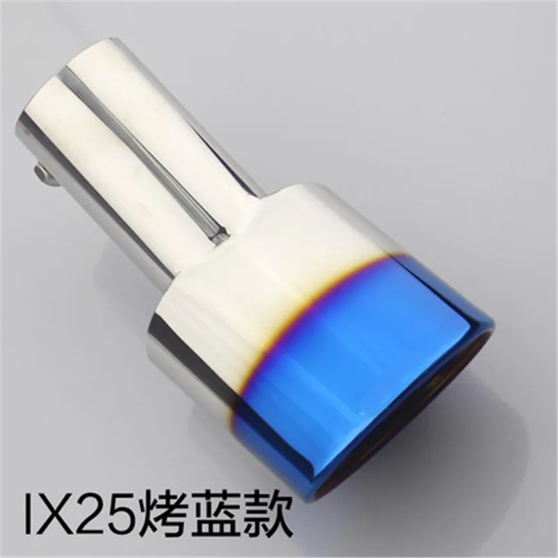 Car styling stainless steel Grilled blue exhaust pipe tail rear muffler tip pipes 1pcs for Hyundai IX25 Accessories | Автомобили и