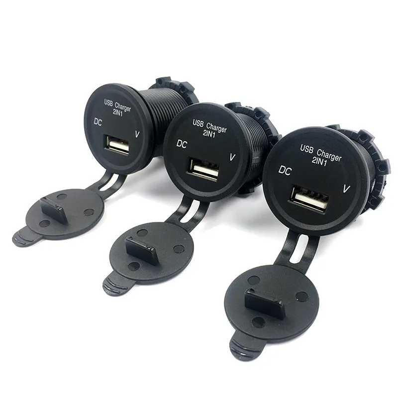 

Universal QC2.1A Car Charger 2In1 Led Single-port USB Car Charger For Moible Phone iPhone Charging In Car Motorcycle USB Charger