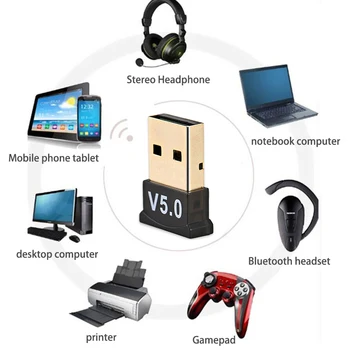 

Wireless USB Bluetooth 5.0 Adapter Bluetooth Receiver Audio Transmitter Bluetooth Dongle for PC Laptop Tablet Audio Mouse Ps4