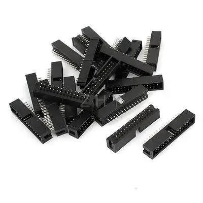 

20Pcs IDC Box Header DC3-30P 30 Way 2.54mm JTAG Socket Connector Black