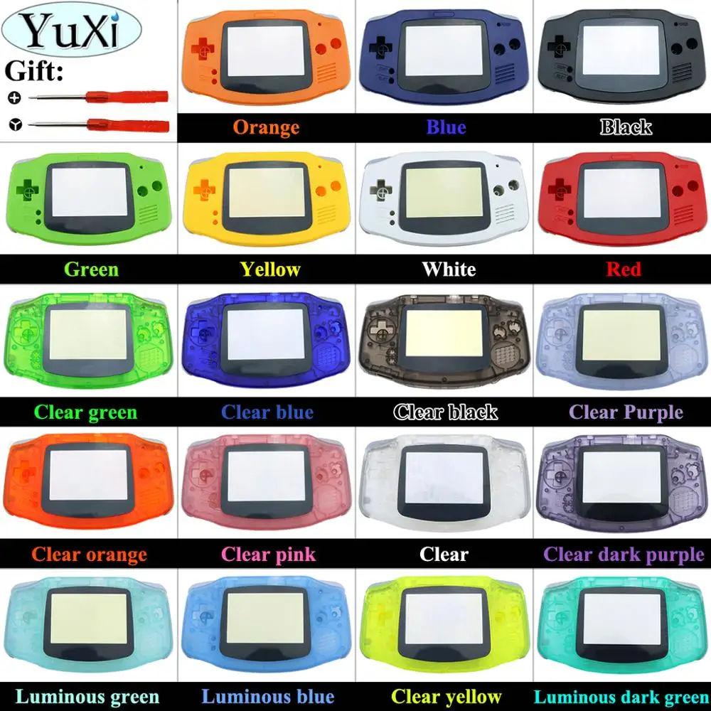 

YuXi Full Housing Shell for Nintend for GBA Shell Hard Case With Screen Lens Replacement for Gameboy Advance Console Housing