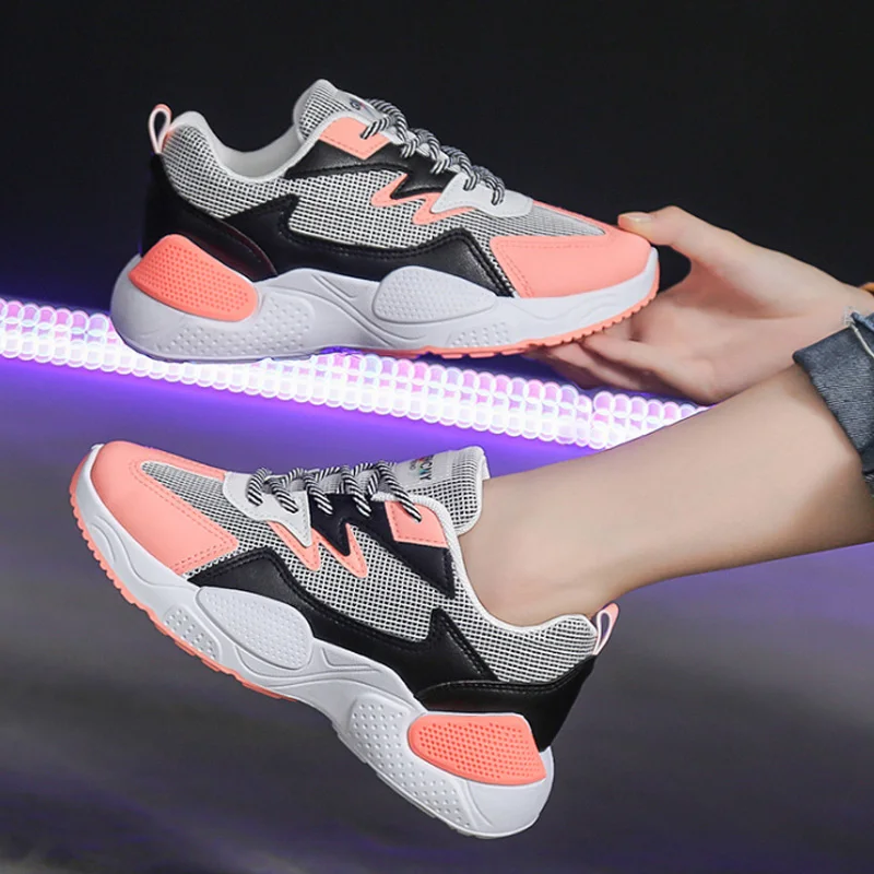 

Women Shoes 2019 New Chunky Sneakers For Women Vulcanzied Shoes Casual Fashion Dad Shoes Platform Sneakers Basket Femme Trainers