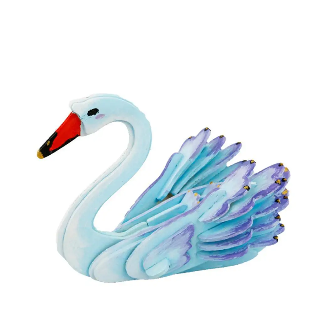 swan DIY картина головоломка игрушки сборка деревянная игрушка малыш Раннее Обучение строительный узор подарок для детей - Цвет: swan