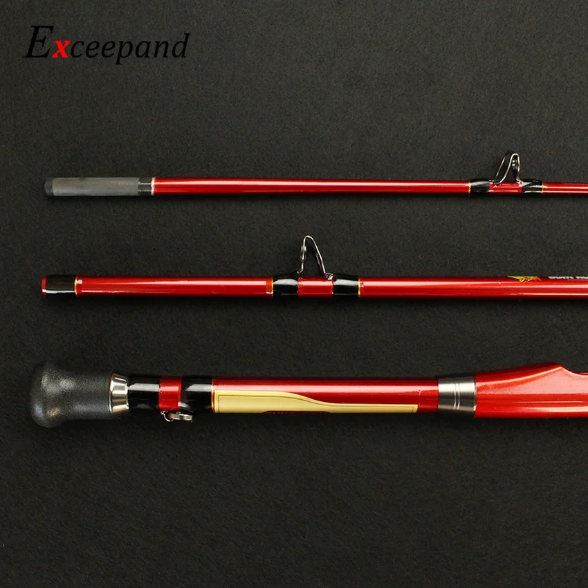 Exceepand 30-50 Lbs Carbon Fiber Spinning Saltwater Fishing Rod Jigging  Boat Fishing Pole Light Weight Feeder Trout Travel Rod