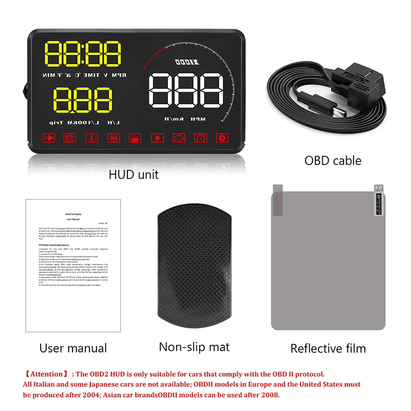 KAJARN HUD A9, 5,5 дюймов, автомобильный диагностический инструмент, OBD2, дисплей на лобовое стекло автомобиля, многофункциональный дисплей, сигнализация напряжения