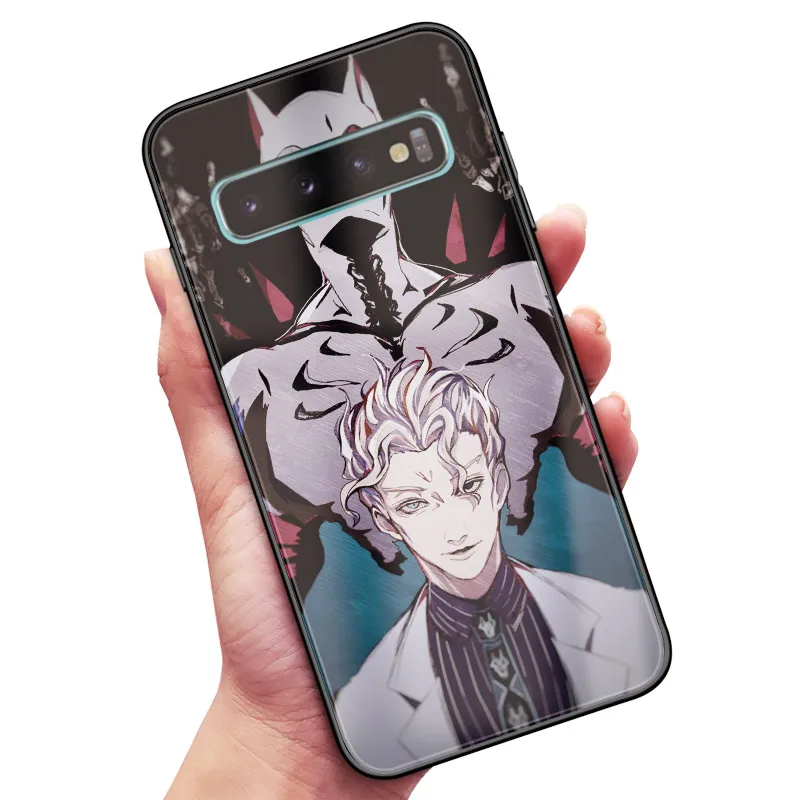 JOJO 52 JoJo's Необычные Приключения глянцевый закаленное стекло Мягкий силиконовый чехол для телефона для samsung Galaxy S8 S9 S10e S10 Note 8 9 10 Plus - Цвет: JOJO 52