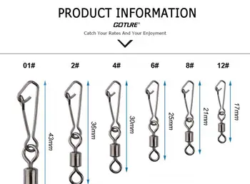ON SALE ❤️ New 50pcs Stainless Steel Fishing Bearing Interlock Rolling Swivel With Hooked Snap Fishing Hook Connector Tackle Fishing Tools - discount item 47% OFF Sports & Entertainment