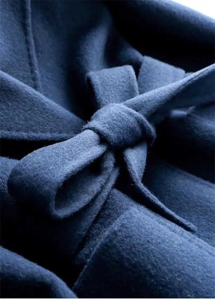 Высокое качество, синее кашемировое двухстороннее шерстяное пальто, женская новая смесовая куртка для офисных леди, Элегантное длинное пальто f2569