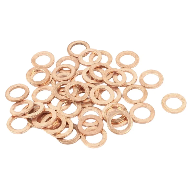 50 Pcs Copper Crush Washer Flat Seal Ring Fitting 6mm x 10mm 1mm Promotion | Обустройство дома