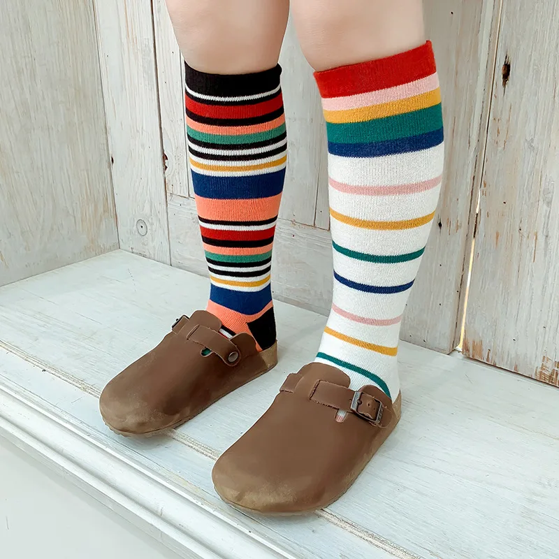 Baby Lotus Knee Socks Kids Girl Cotton Warm Boy Socks Winter Striped Baby Knee High Socks