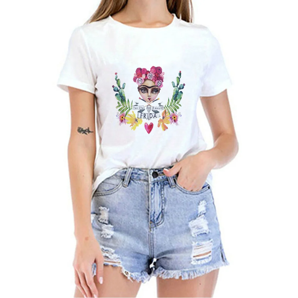 

Painter kalho amateur T shirt Frieda Kahl Ms. personality fashion T-shirt casual street t-shirt aesthetic art T-shirt Ms. amateu