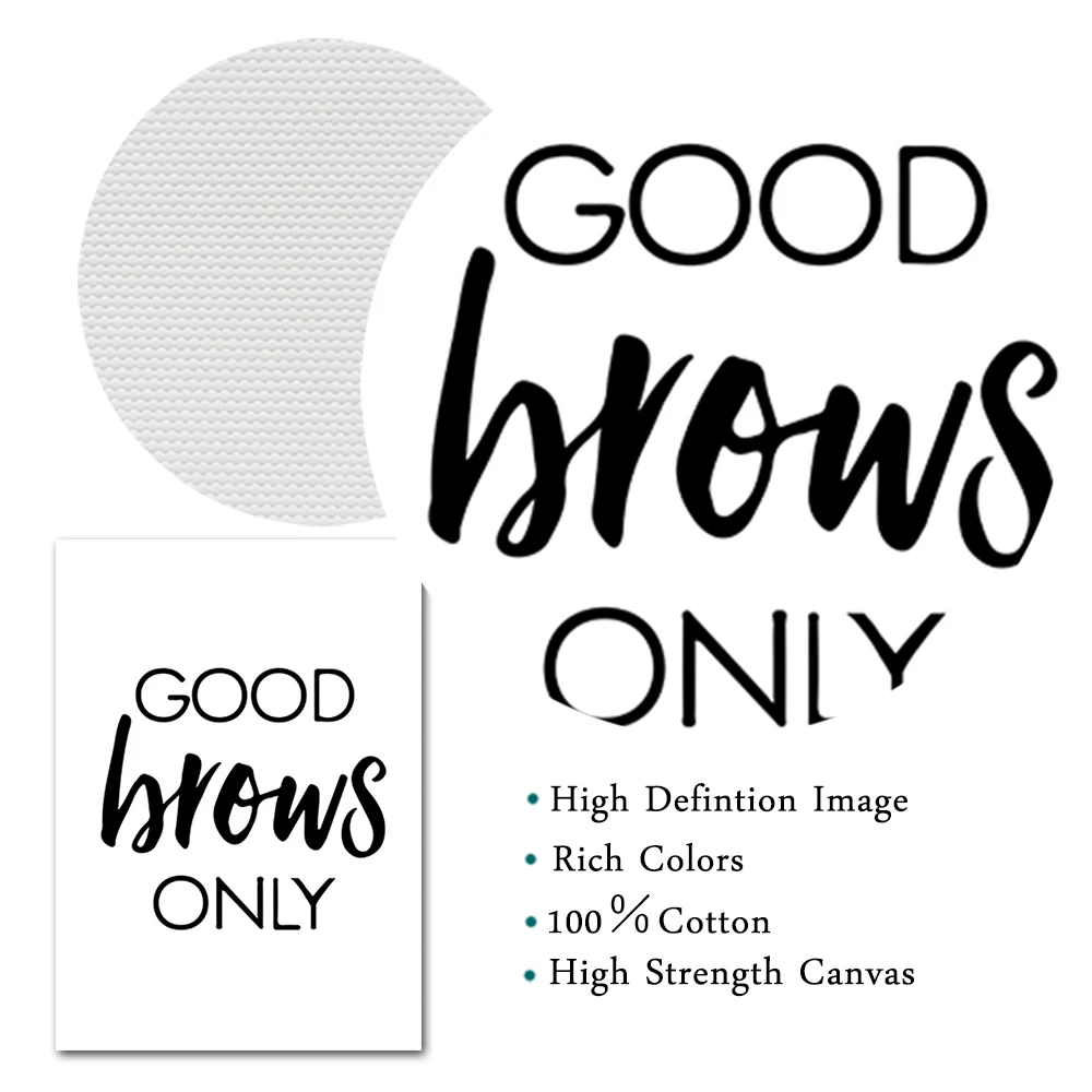 Makeup Canvas Painting Black And White Posters And Prints Eyebrows Poster Make Up Quotes Pictures Beauty Salons Poster Unframed