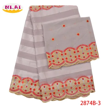 

Yellow Embroidery Lace Sets, African Wedding Lace Fabric, Cotton Sets 5yards+2yards Nigeria Fabric Mr2874b