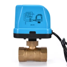 Электрический шаровой кран латунь G3/" DN20 3/4 дюймов 2 способ 220 в управление механизированные шаровые краны привод с светодиодный свет 1 шт