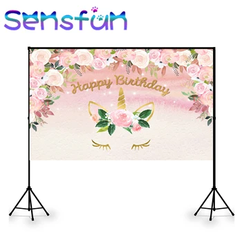 

sxy0387 Unicorn Photography Backdrop Photocall Home Decor Kids Birthday Banner Custom Photographic Backgrounds For Photo Studio