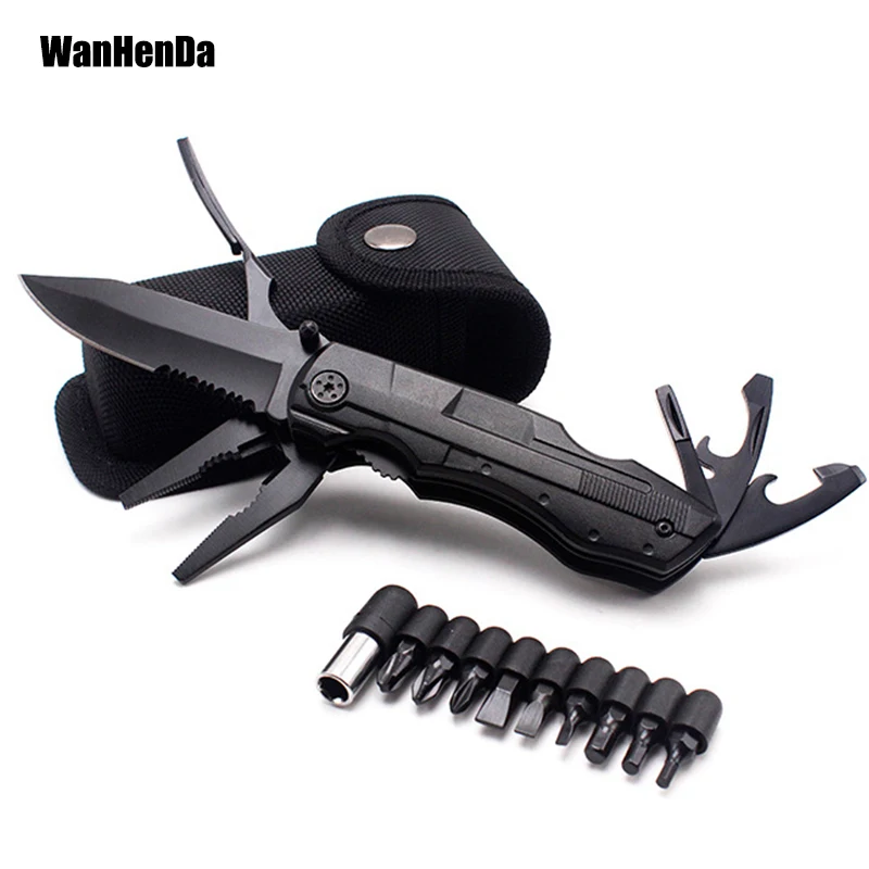 

Pliers Multitool Folding Pocket EDC Camping Outdoor Survival hunting Screwdriver Kit Bits Knife Bottle Opener Hand Tools