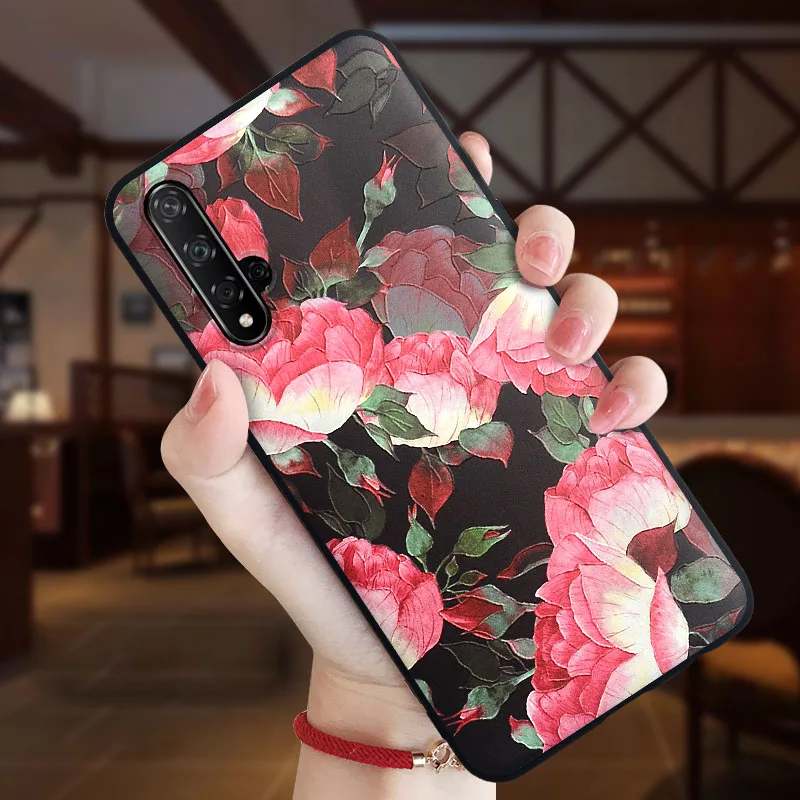 Объемный цветок чехол с тиснением для huawei y9 y6 y7 p10 p20 p30 lite рro mate10 20 30 honor 20 10i 9x 8x p smart чехол из мягкого ТПУ - Цвет: 1