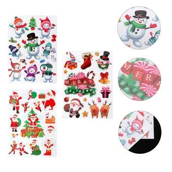 

3Pcs Christmas Window Stickers Static Decals Xmas Decals Showcase Decals Xmas Ornament Window Stickers for Xmas