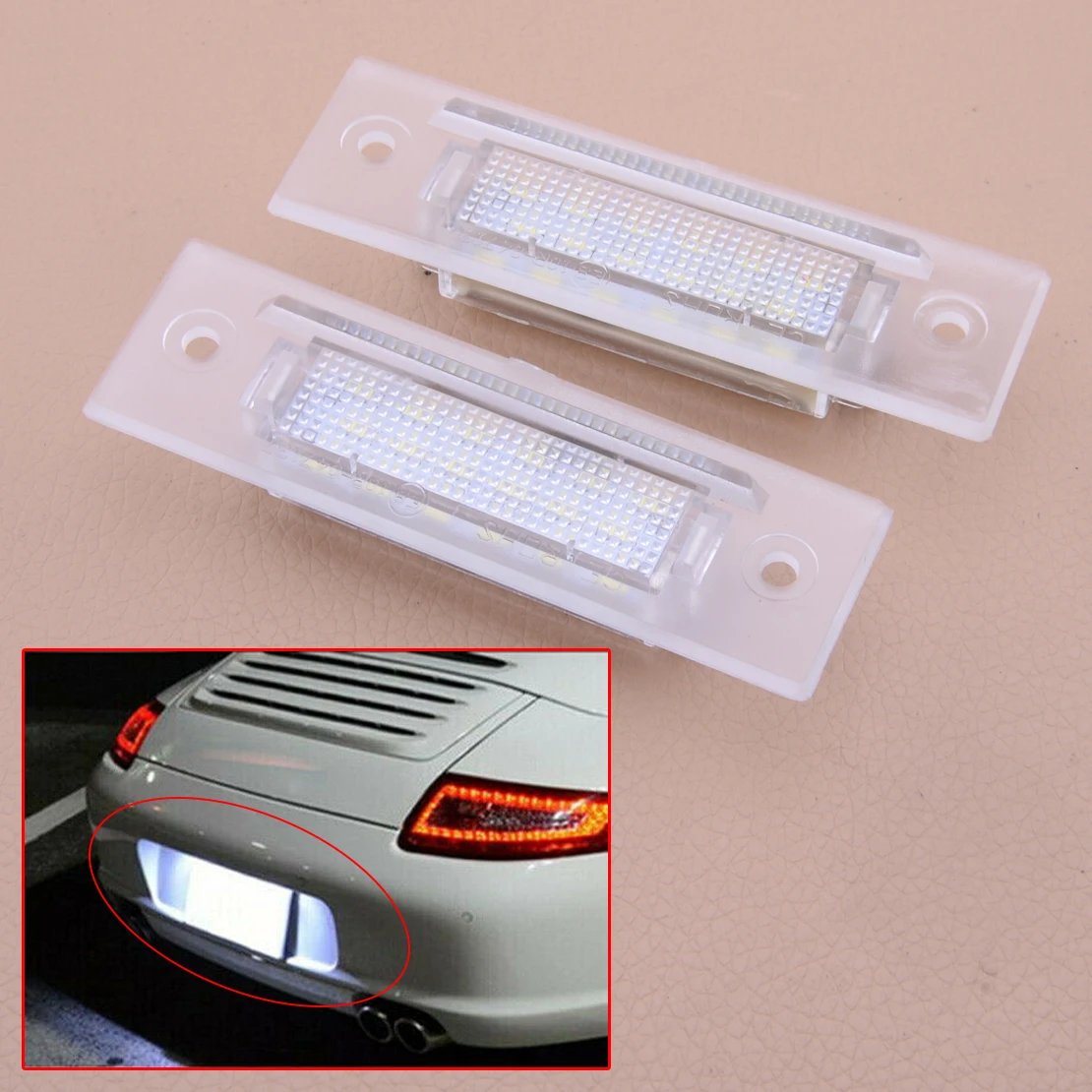 2Pcs Auto Led Luce Della Targa 9646316200101C 96463162001 Misura Per Porsche 964 968 986 993 996 Accessori