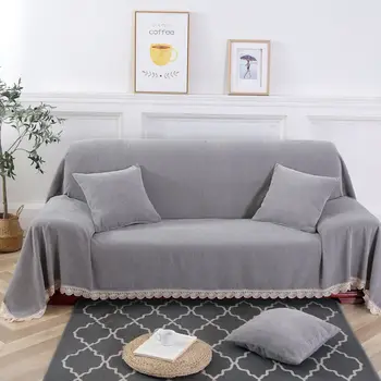 

Fyjafon Sofa Cover Chenille Sofa Towel Machine washable Slipcover Gray Couch Cover Muti size Furniture Protector 180*280