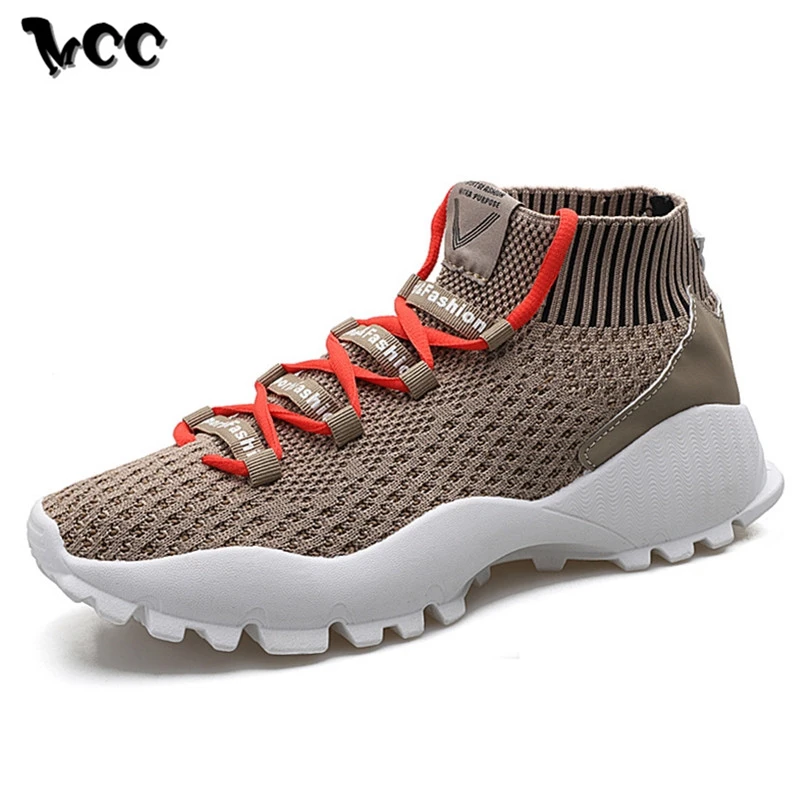 Кроссовки мужские высокие на шнуровке повседневная теннисная обувь плоской