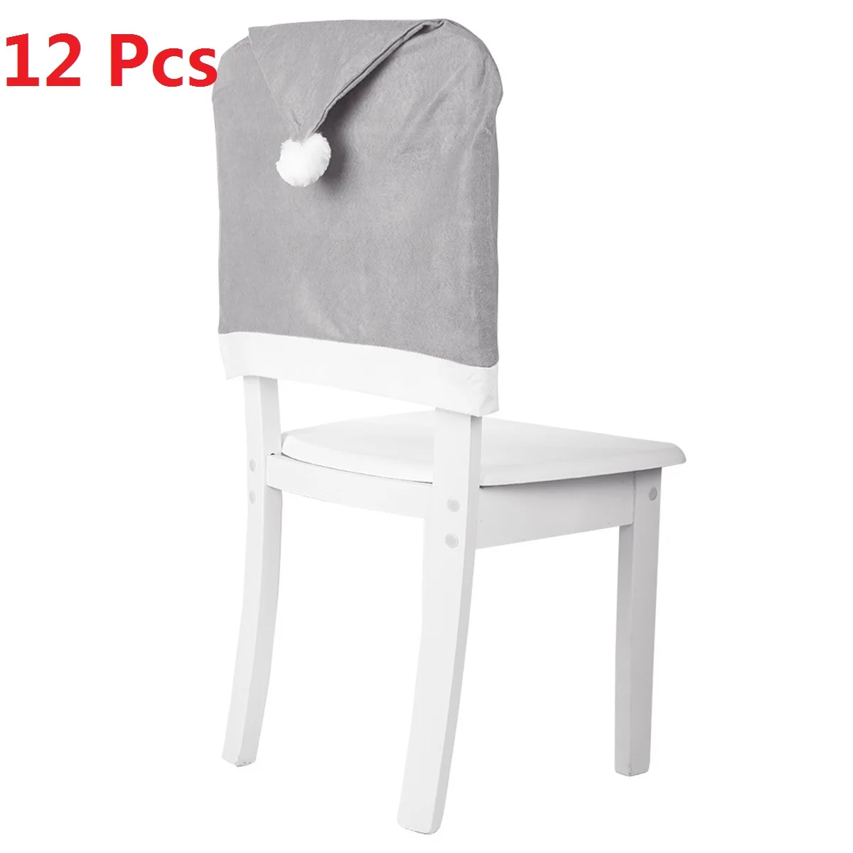 12 pcs 58x49cm 1-12 шт. рождественские чехлы на стулья Санта Клаус шляпа ужин обеденный стул задняя крышка Рождественский Декор для домашнего стола новогодние принадлежности - Цвет: 12 pcs 58x49cm