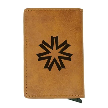 

Retro Emblem of Hokkaido Wallet Men Classic Women Rfid Credit Card Brown Leather Wallets Short Purse