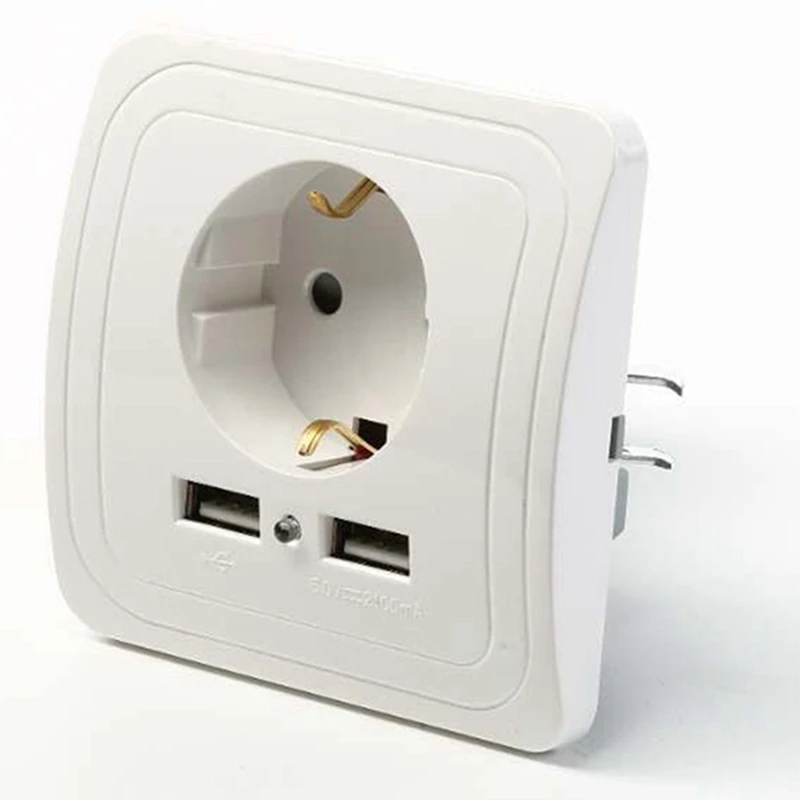 USB Электрическое настенное зарядное устройство адаптер ЕС переключатель разъема питания зарядная док-станция розетка панель