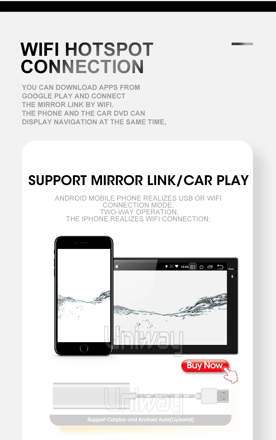 Sale Uniway AWD7071  android 9.0 car dvd for nissan qashqai x-trail almera note juke universal multimedia car gps navigation player 8