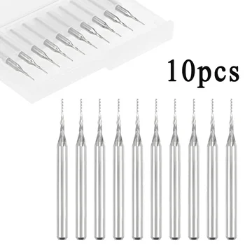 

10Pcs End Mill Metalworking Carbide Cutter Engraving For PCB Machine Tools