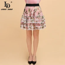 ^#Cheap LD LINDA DELLA Fashion Runway Summer Cupcake Skirt Women's Lace Splice Floral Printed Elastic Waist Casual Ladies Mini Skirt ^#Cheap LD LINDA DELLA Fashion Runway Summer Cupcake Skirt Women's Lace Splice Floral Printed Elastic Waist Casual Ladies Mini Skirt