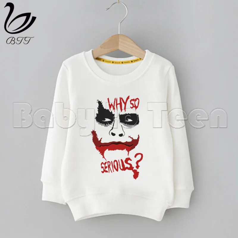 Joker Joaquin Phoenix Why So Serious/Забавный детский свитер для мальчиков и девочек с героями мультфильмов; толстовки с капюшоном; модные детские толстовки с длинными рукавами