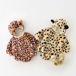 Barboteuse avec chapeau pour nouveau né, tenue chaude pour bébé, garçon et fille 