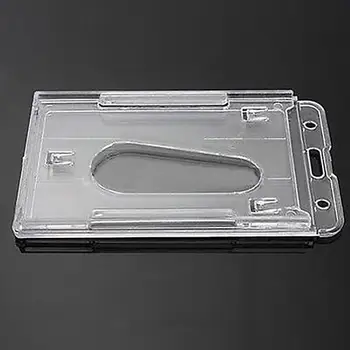 

1 Pcs Practical Double Card Acrylic Plastic Brand Business ID Badge Card Holder Wallets Pocket Case