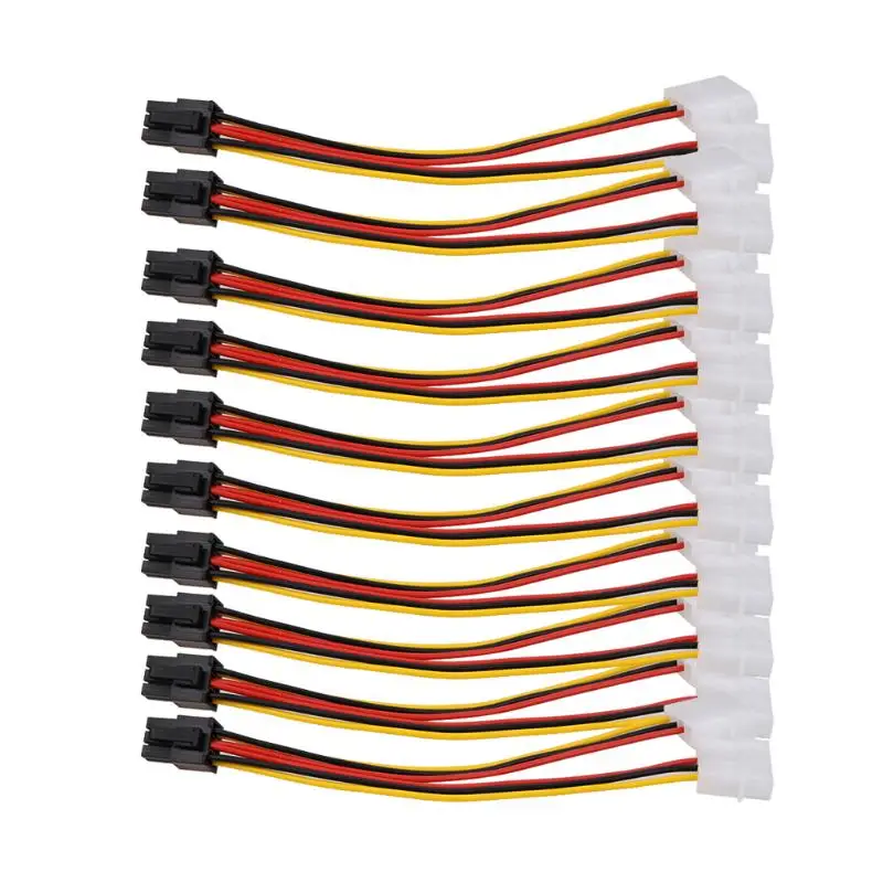 Адаптер преобразователя питания Molex (4 Pin) в PCI E (6 10 шт.|Компьютерные кабели и